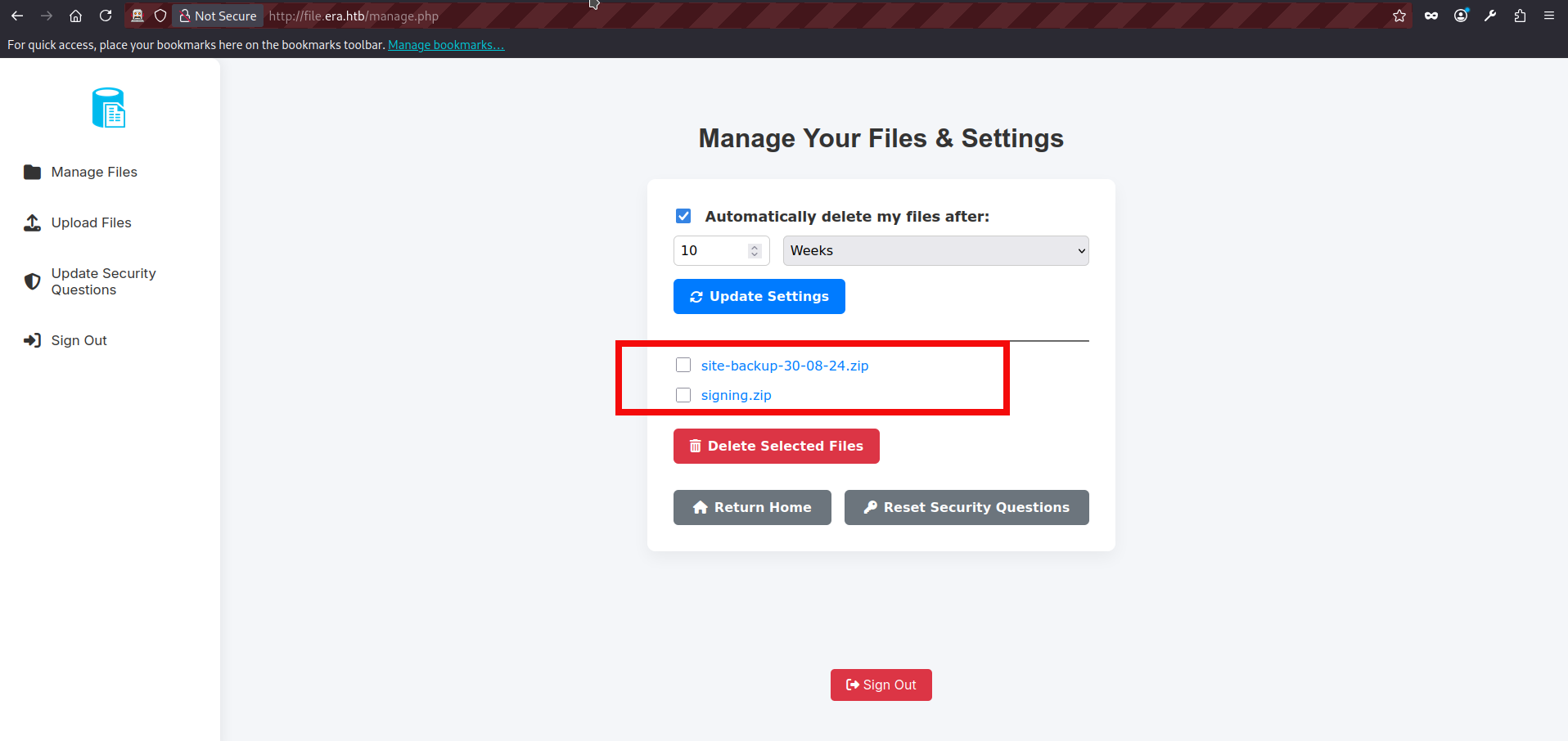 era admin succesful login