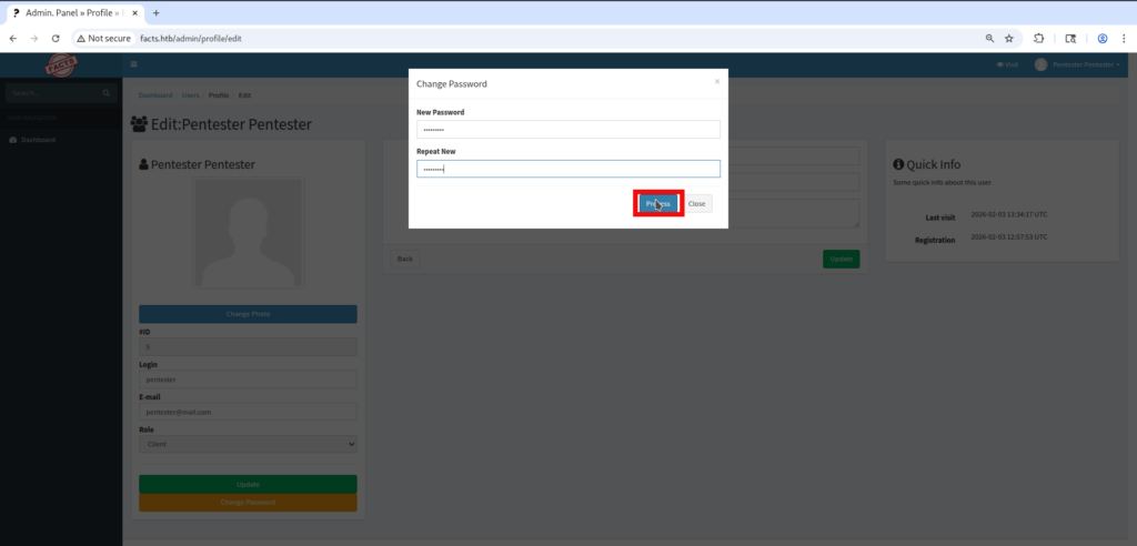 HTB Facts Writeup machine overview